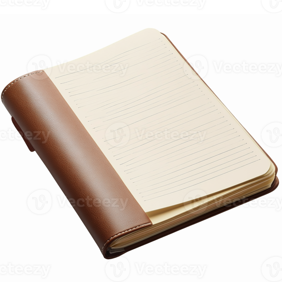 Elegant Leather Bound Notebook with Blank Pages for Writing and Note Taking png
