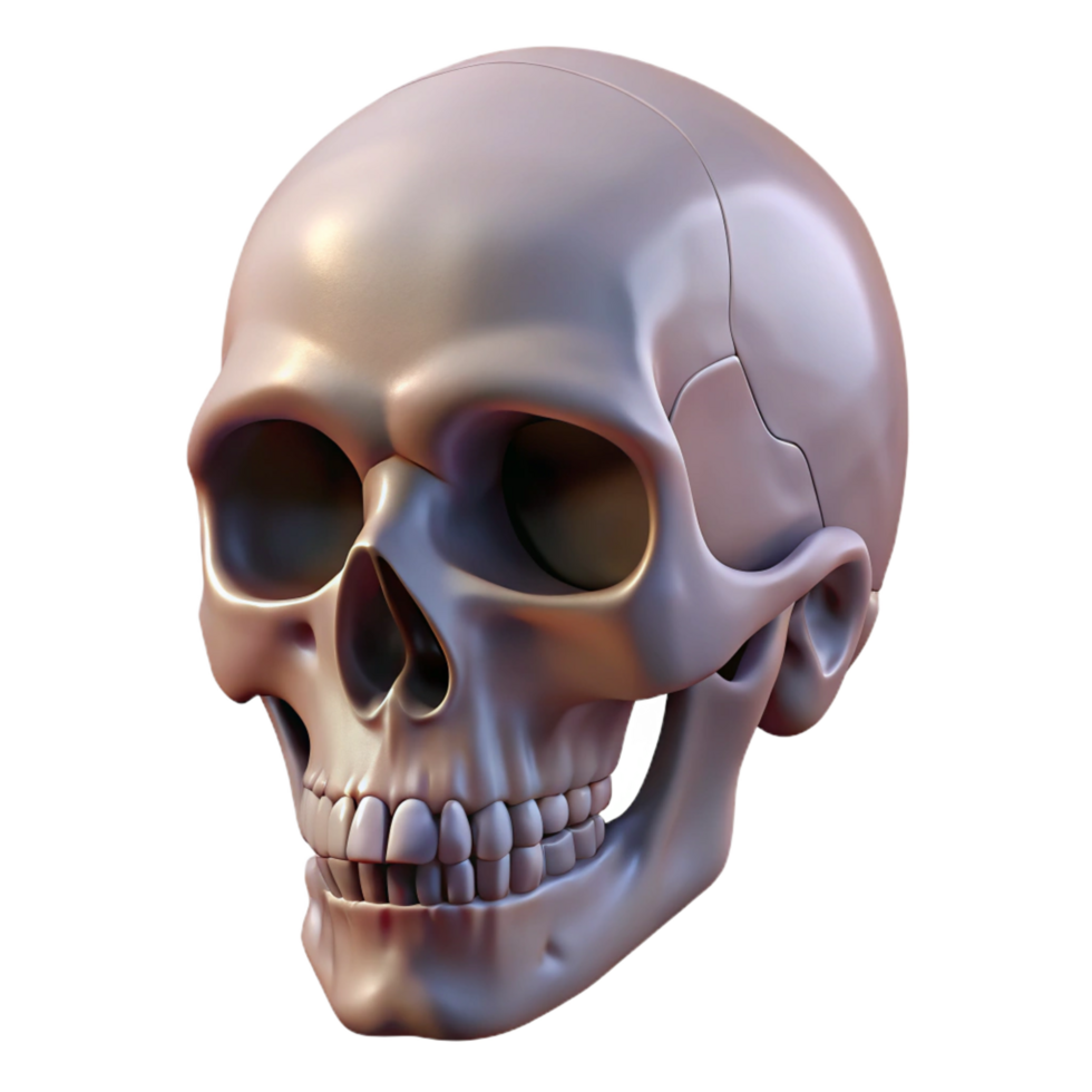 dramatic creative Portrait of a human skull, high resolution png