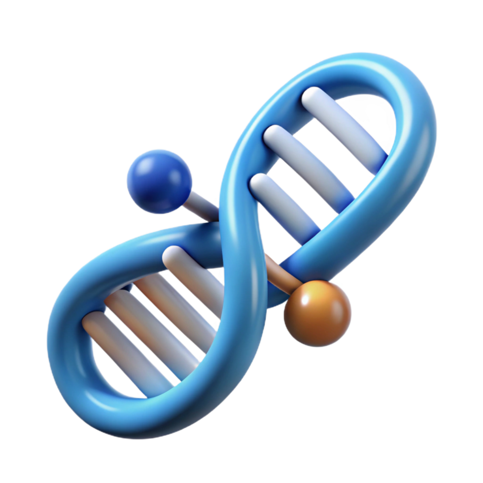 beautiful artistic Portrait of a DNA molecule, 4K png