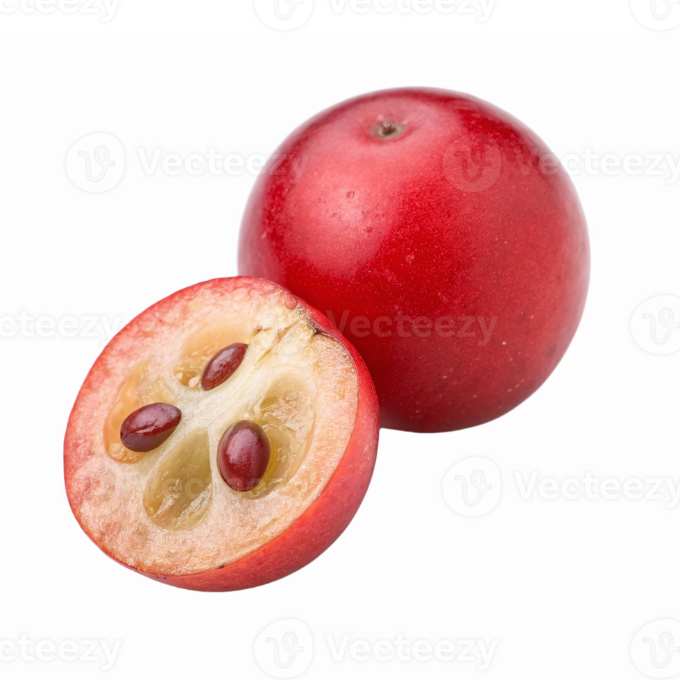 Fresh Red Guava Slice and Whole Fruit on Transparent Background for Culinary and Nutritional Uses png
