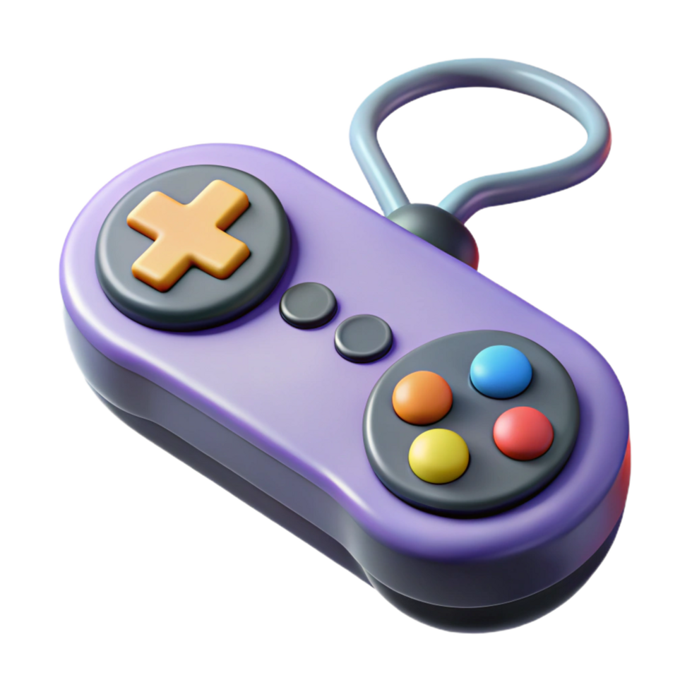 vibrant rustic A retro game controller with a D-pad and buttons detailed png
