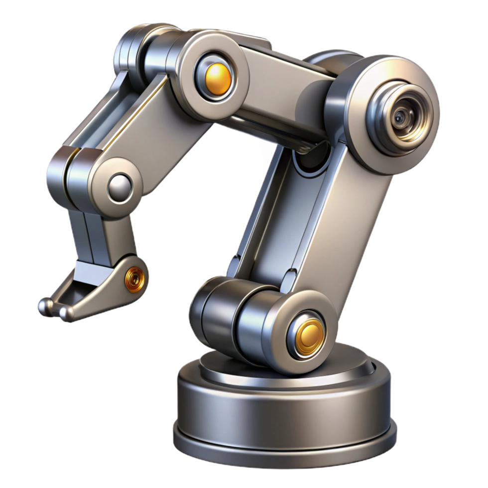 wonderful modern A robotic arm, metallic and articulated genuine png