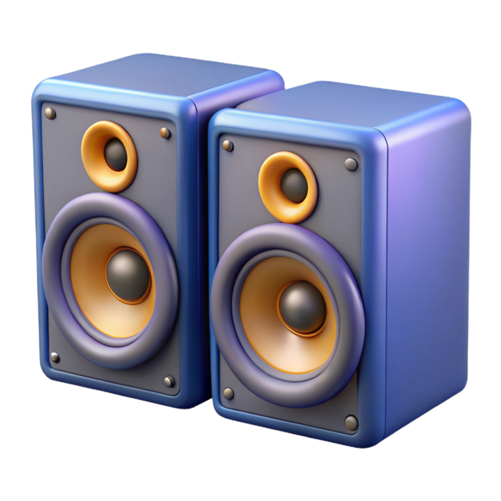 dramatic minimalist A pair of studio monitor speakers professional png