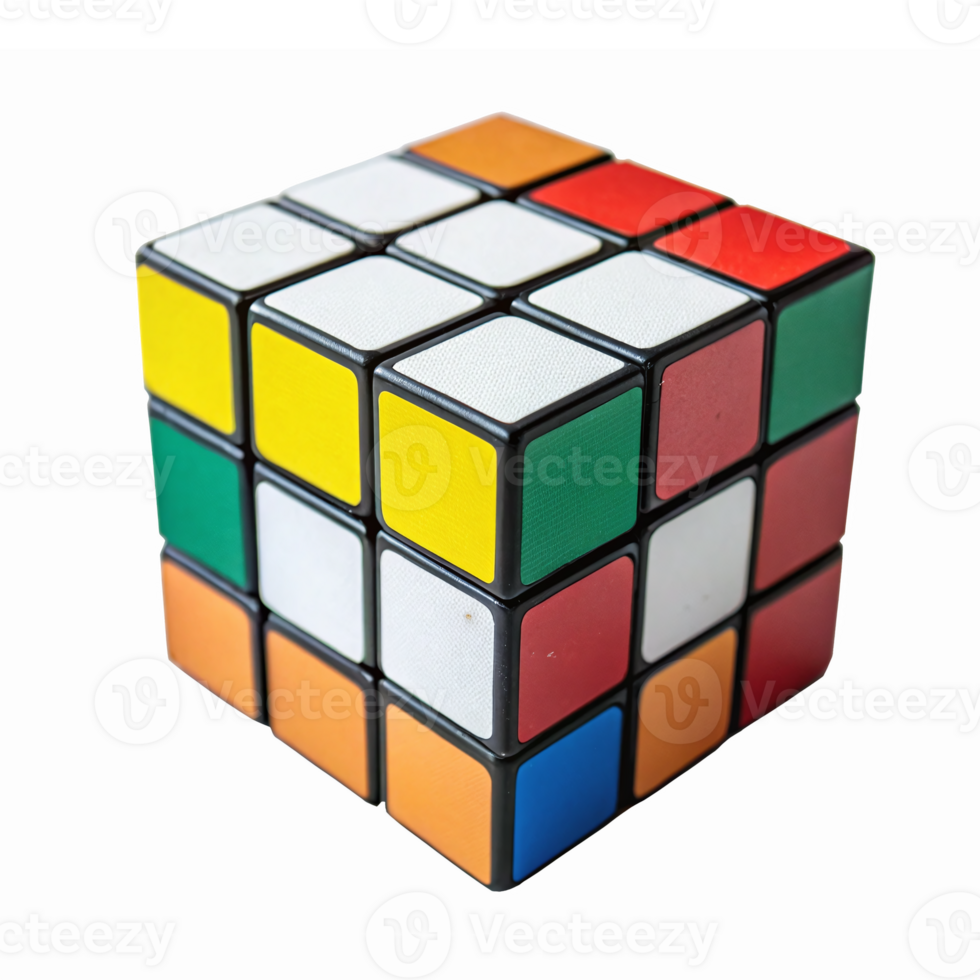 Colorful Rubiks Cube Puzzle with Vibrant Squares for Brain Teasers and Game Challenges png