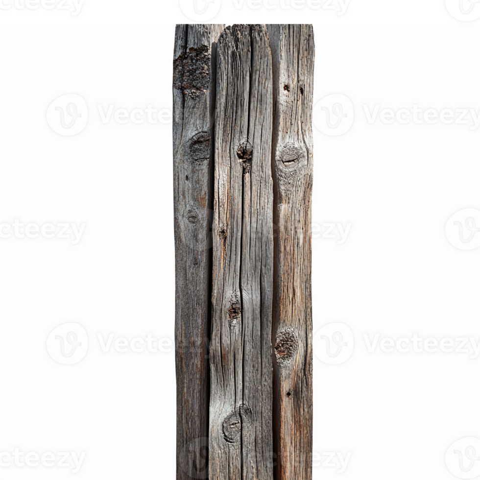 Weathered Wooden Posts with Natural Texture and Grain for Rustic Home Decor or Design Projects png