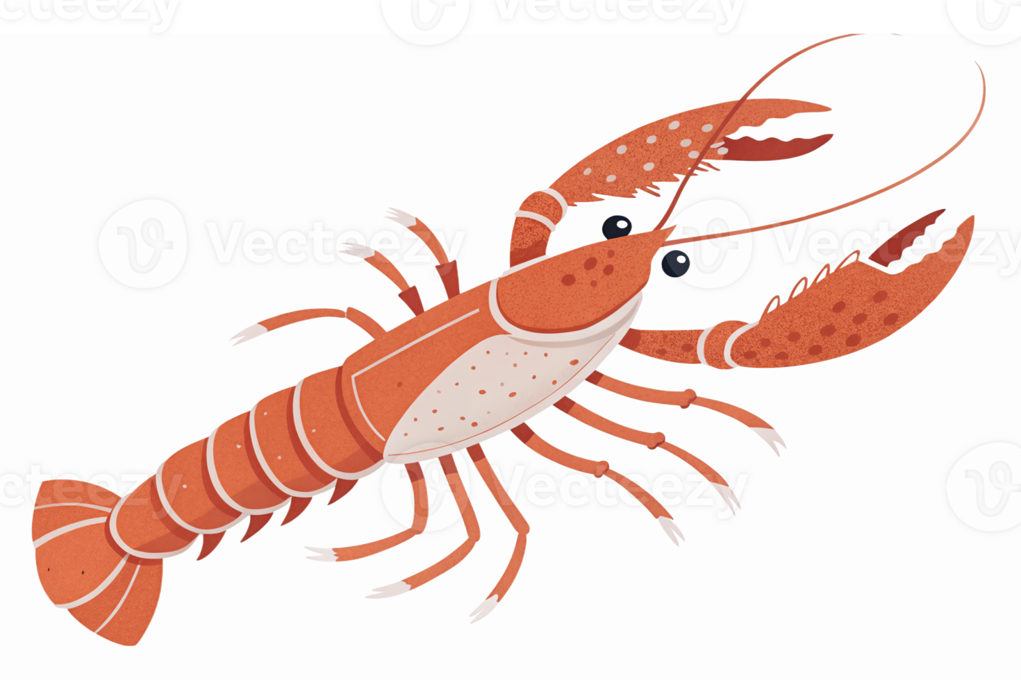 Colorful Cartoon Lobster Illustration for Seafood Menus and Restaurant Branding png