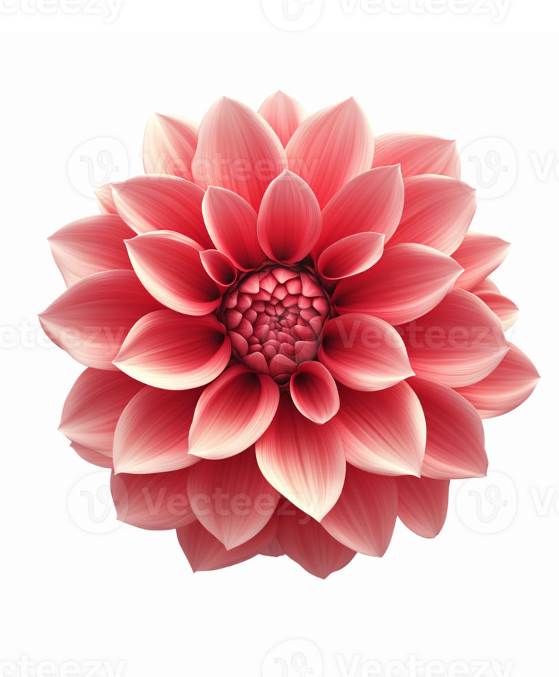 Vibrant Pink Dahlia Flower Detailed Art with Layers and Petals for Floral Designs png