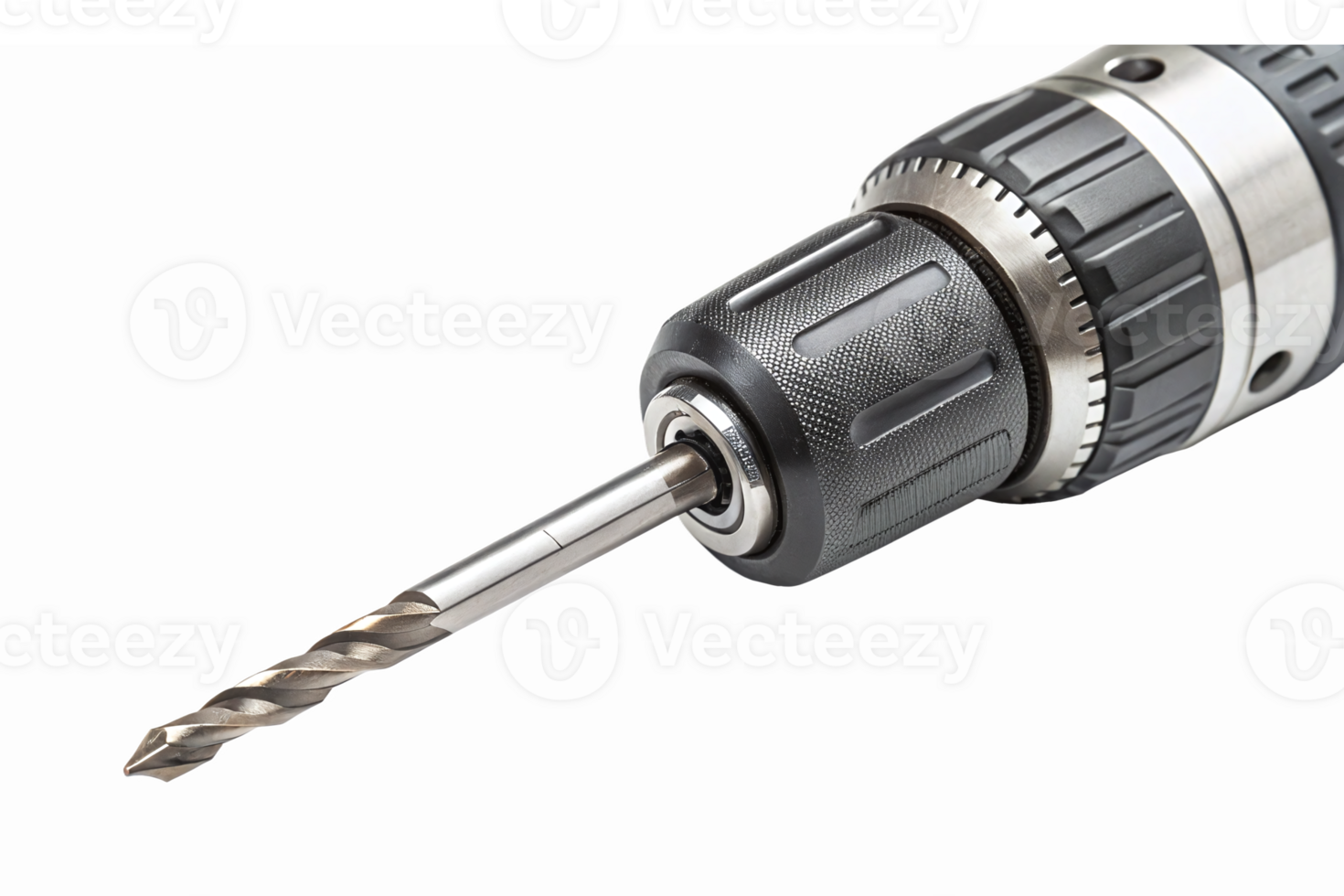 Detailed Close-Up of Electric Drill with Drill Bit for Power Tools and DIY Projects png