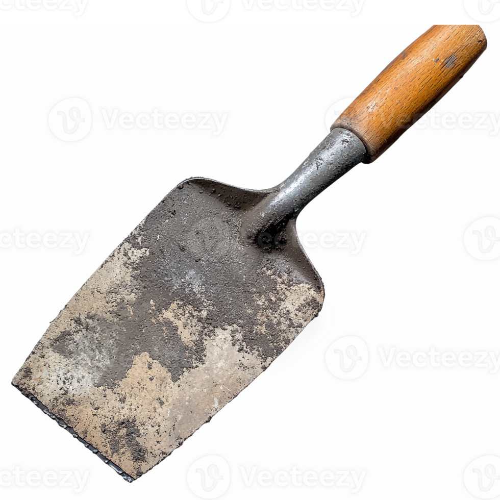 Vintage Metal Gardening Trowel with Wooden Handle for Planting and Cultivating Soil png
