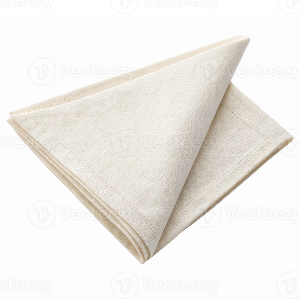 Elegant Folded Cream Napkin on Transparent Background for Dining Table Decor and Events png