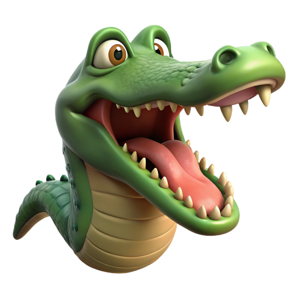 dramatic traditional A crocodile, open mouth premium png