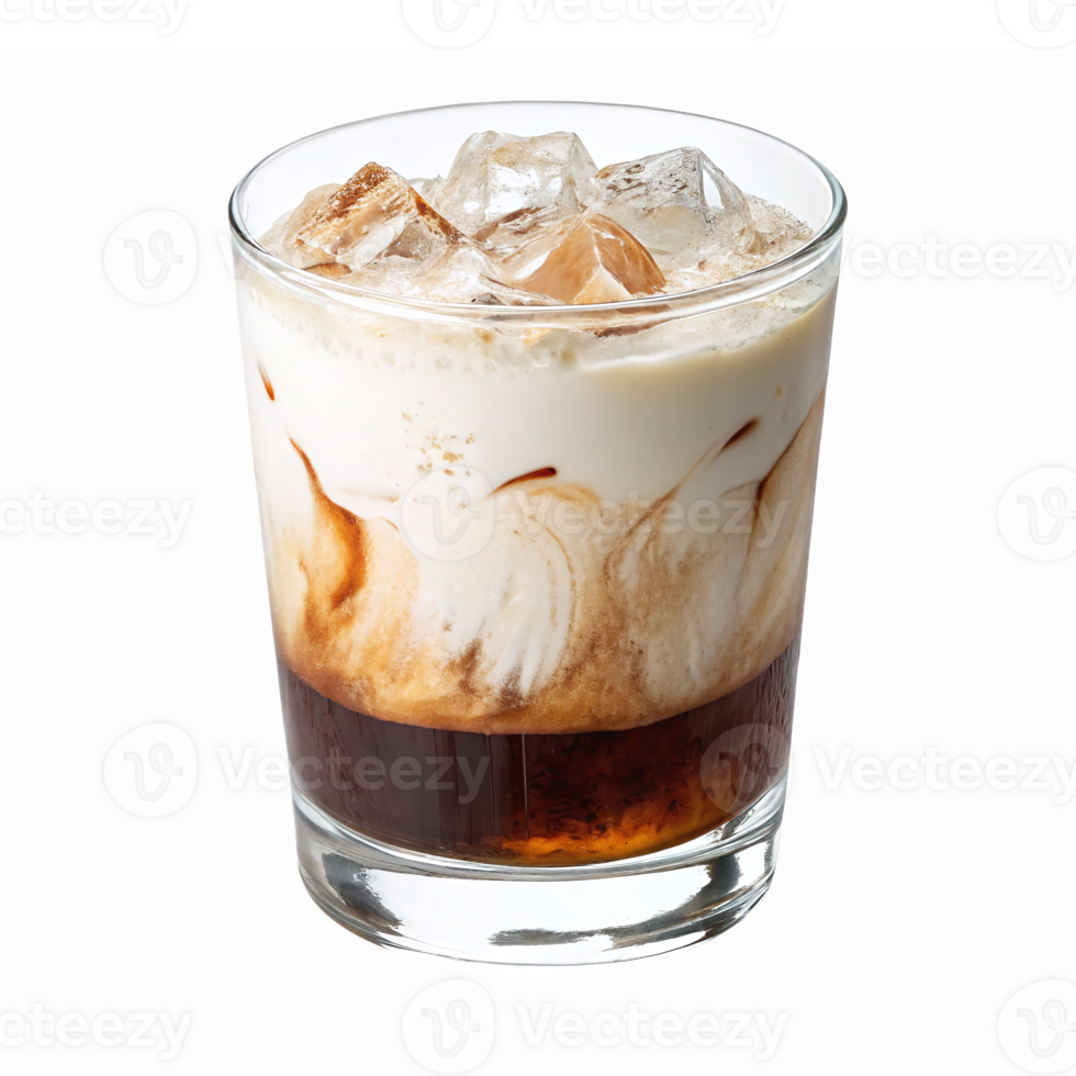 Iced Coffee Cocktail with Cream and Ice in a Glass for Refreshing Beverage Ideas png