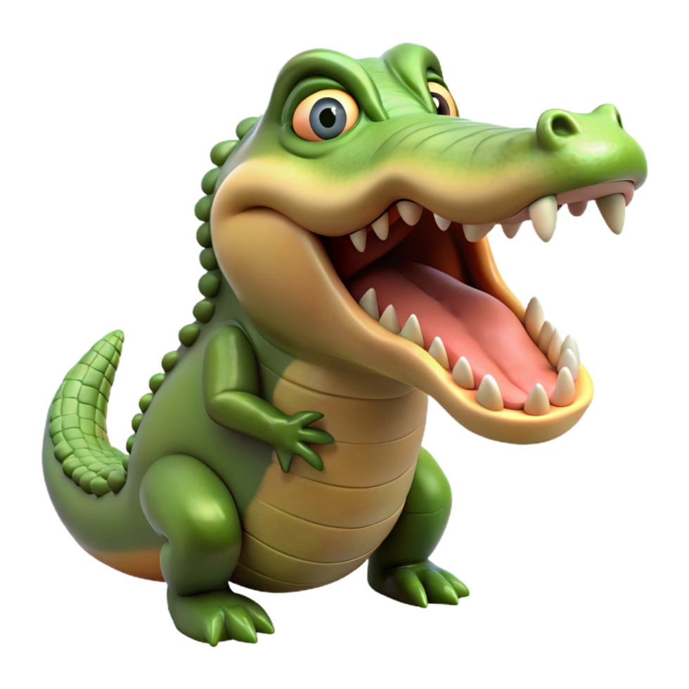 impressive contemporary A crocodile, open mouth detailed png