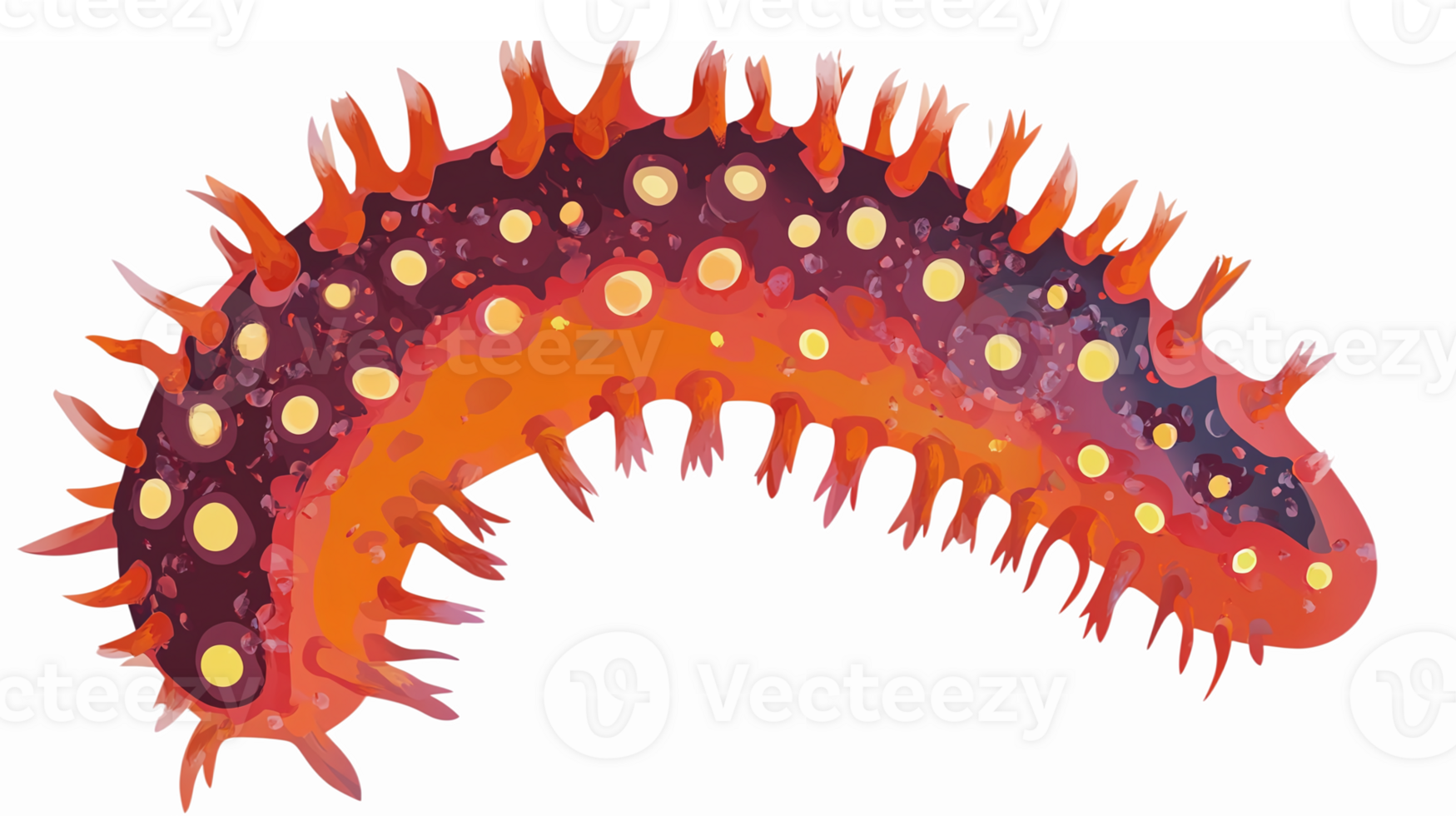 Colorful Cartoon Sea Creature with Spikes and Bright Spots for Educational and Creative Projects png
