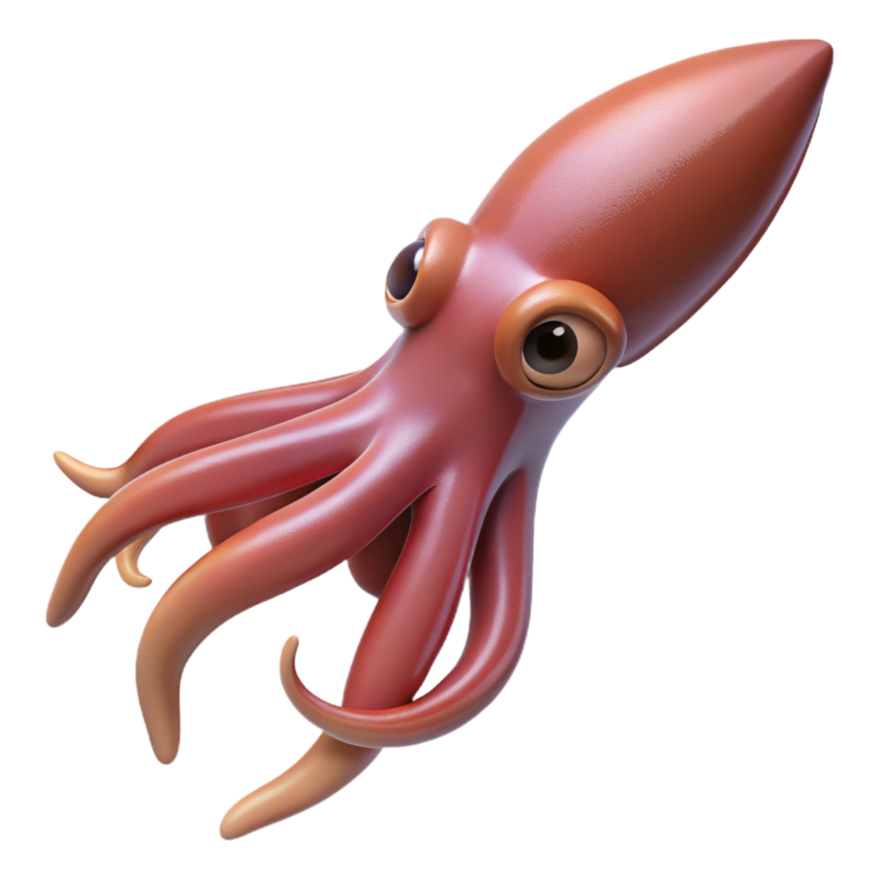 stunning artistic A squid, swimming detailed png