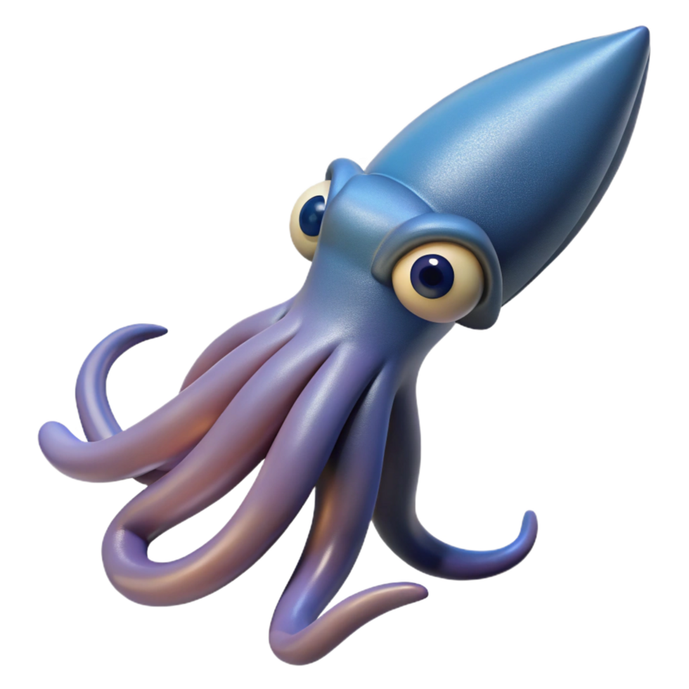 dramatic rustic A squid, swimming premium png