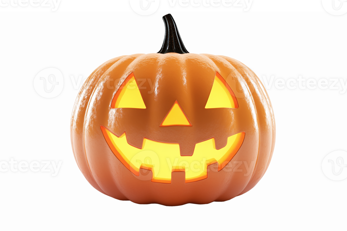 Glowing Halloween Pumpkin with Carved Face and Illuminated Expression for Seasonal Decor png