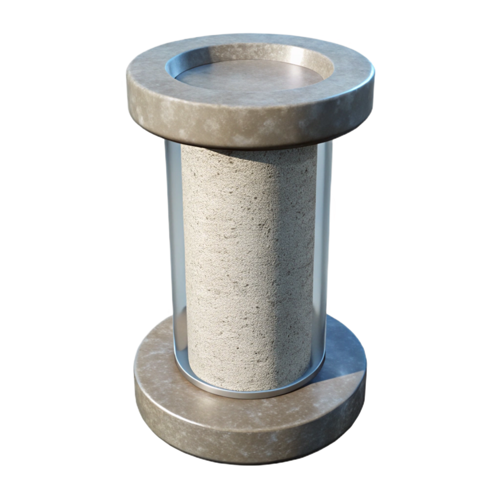beautiful classic Concrete pillar, cylindrical, reinforced, exclusive png
