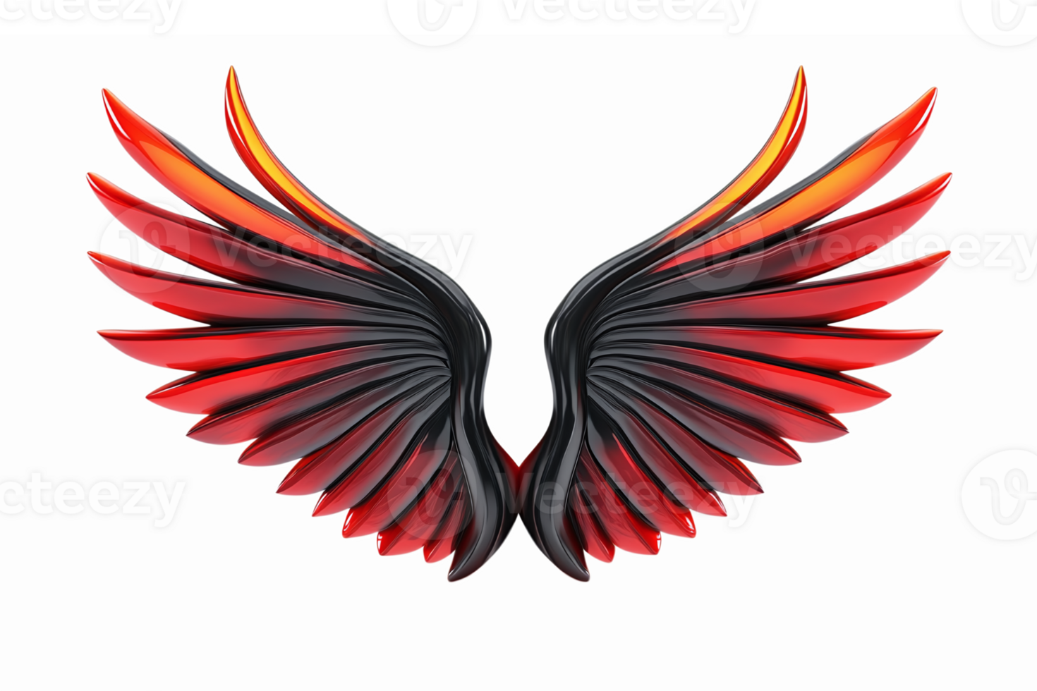 Stunning Black and Red Wings Art with Transparent Background for Unique Designs png