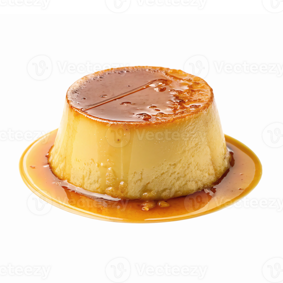 Delicious Caramel Flan Dessert with Smooth Texture and Rich Custard Topped with Syrupy Caramel png