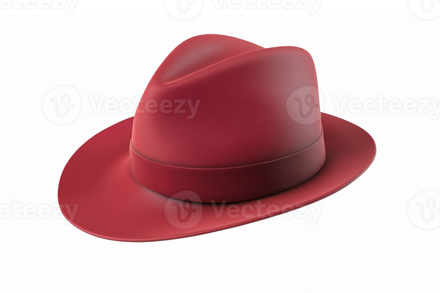 Stylish Red Fedora Hat with Elegant Design for Fashion and Cosplay Applications png