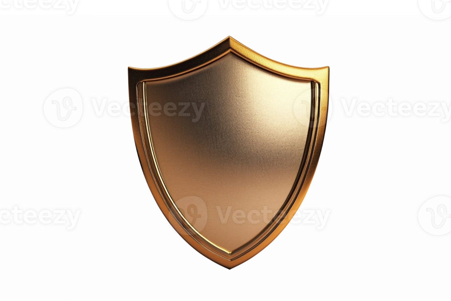 Golden Shield with Shiny Metallic Finish for Security and Protection Themes png