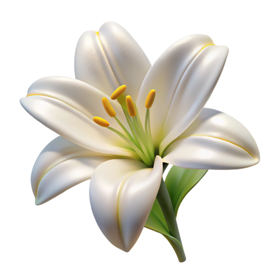 beautiful creative Single white lily 4K png