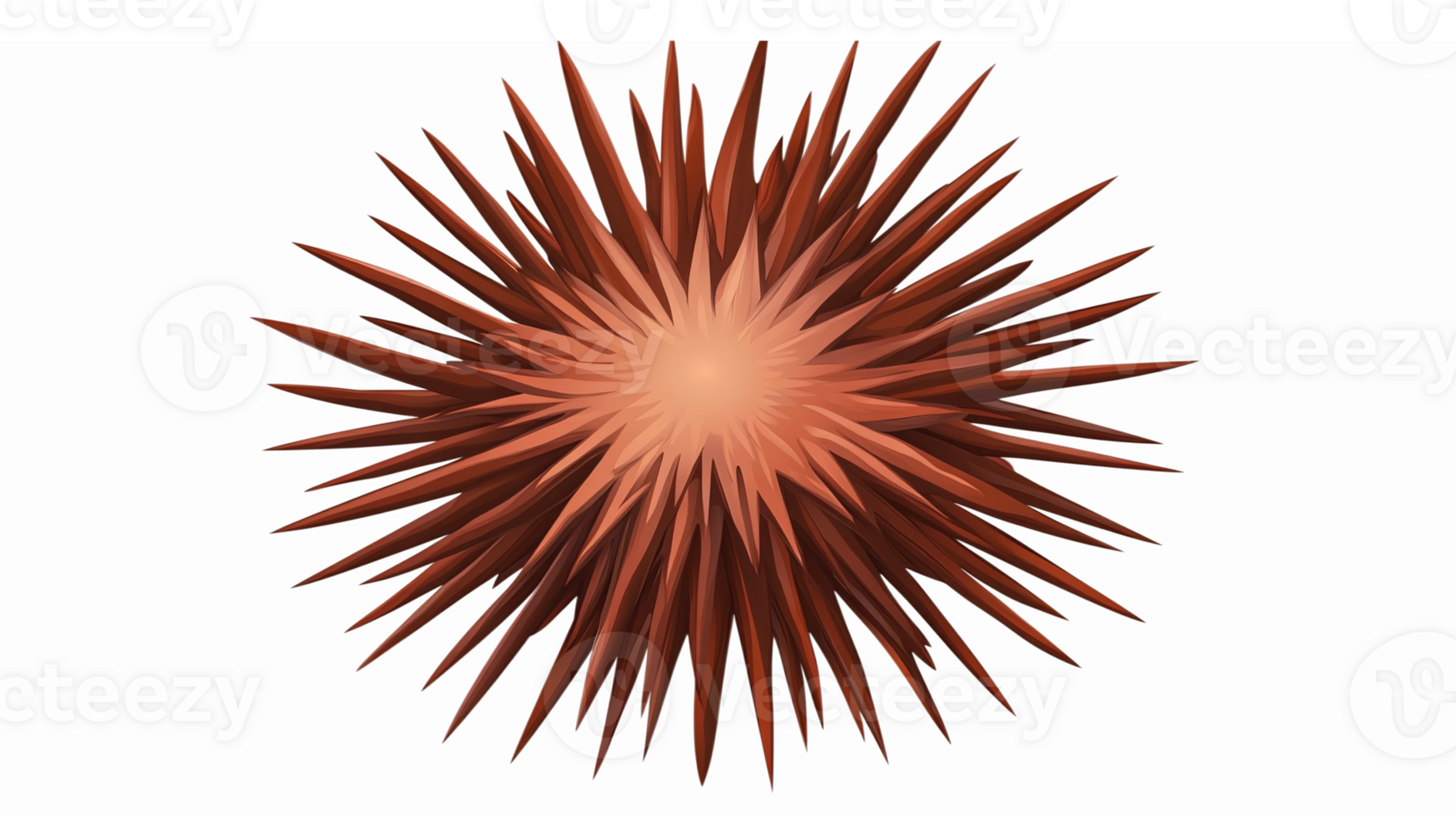 3D Starburst Shape in Vibrant Brown Color with Sharp Spikes for Dynamic Visual Impact png