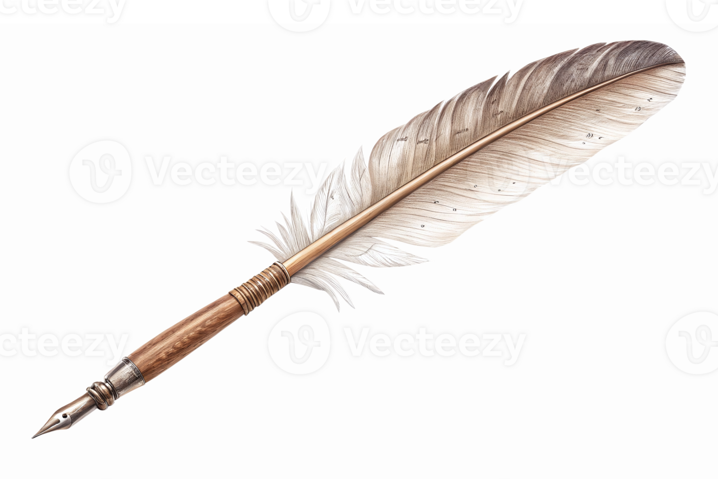 Elegant Quill Pen with Feather Design Ideal for Writing and Calligraphy Projects png