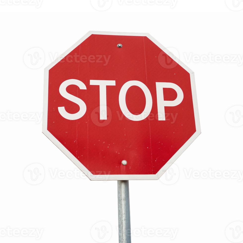 Red Stop Sign Octagon Shape Traffic Warning Sign Isolated on Transparent Background png