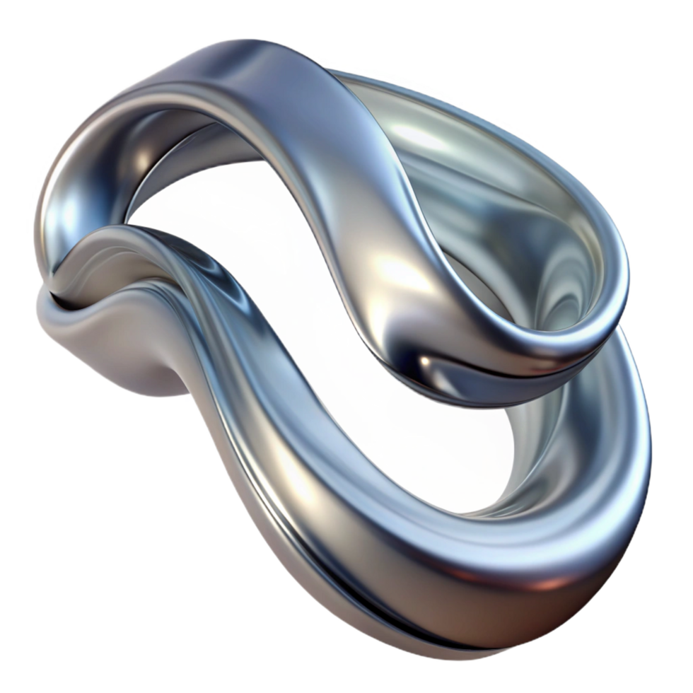 extraordinary vintage A flowing ribbon of liquid metal 4K png