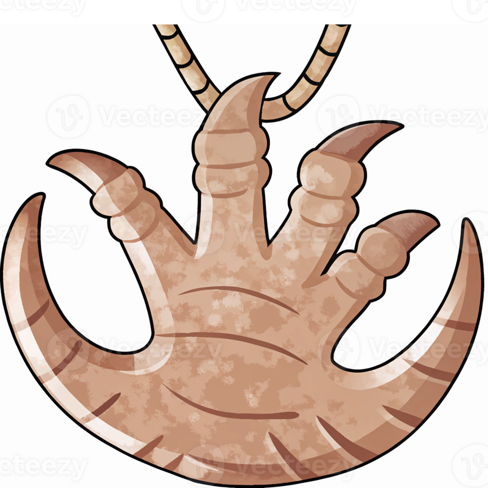 Claw Pendant Necklace Unique Animal Design Rustic Natural Texture Transparent Background png