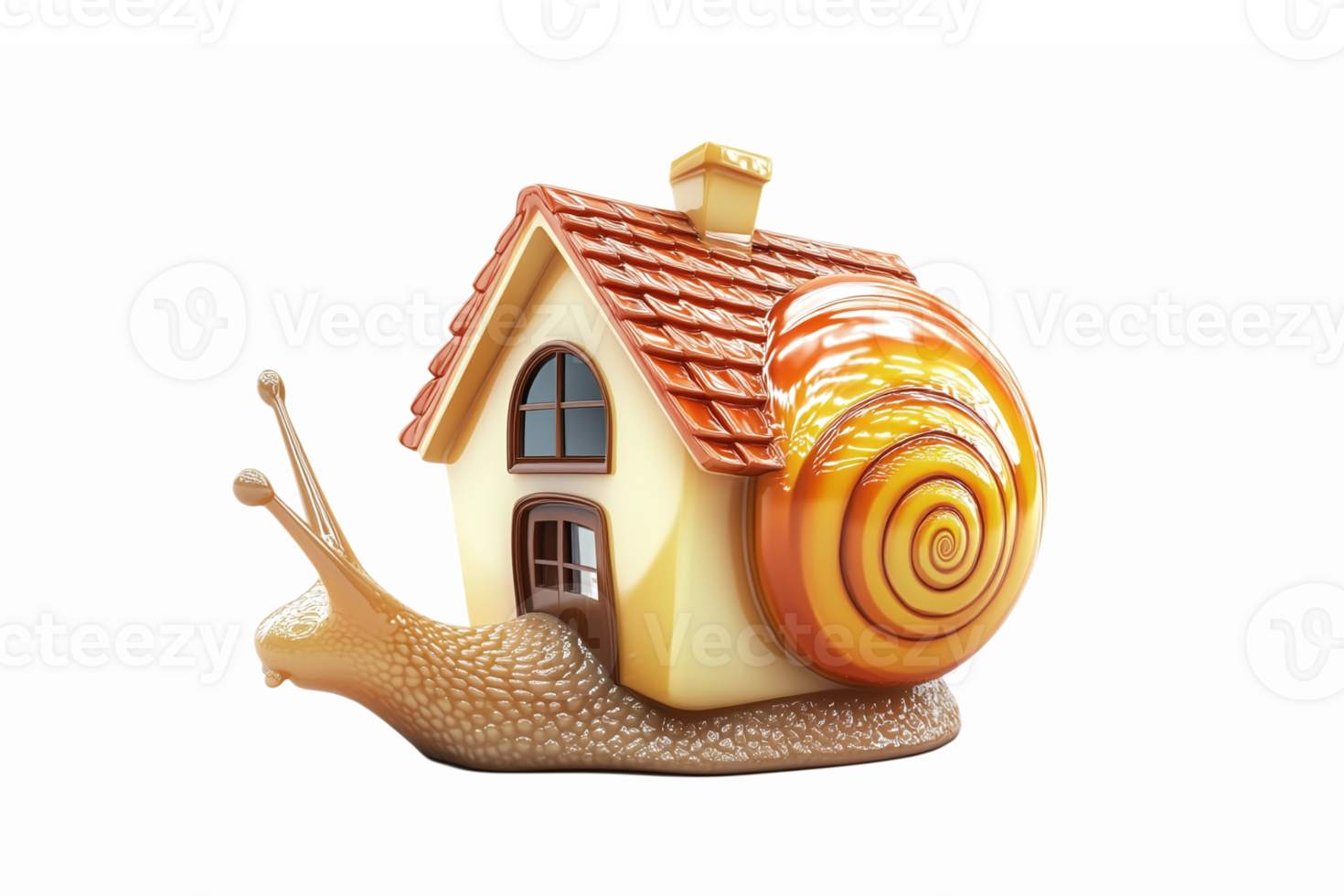Whimsical Snail House Character with Spiral Shell for Playful and Creative Designs png