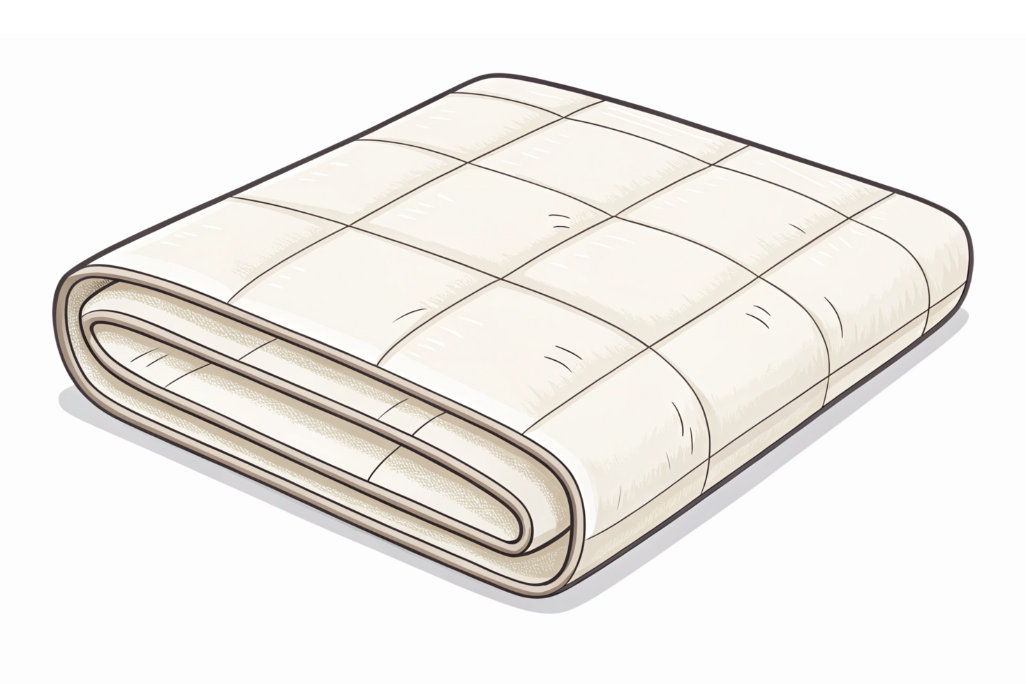 Cozy Folded Quilt Soft Textured Bed Cover Decorative Home Bedding Warm Fabric png