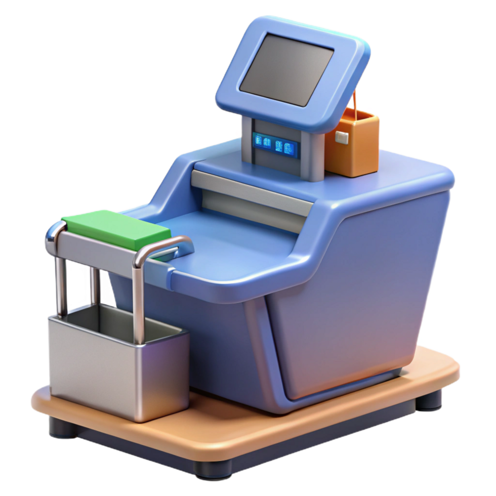 elegant traditional A self-checkout kiosk for grocery stores authentic png
