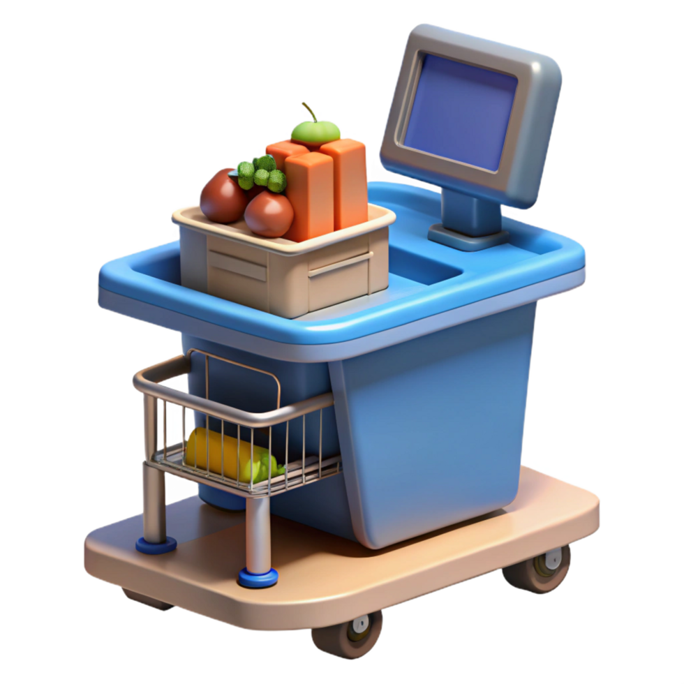elegant traditional A self-checkout kiosk for grocery stores genuine png