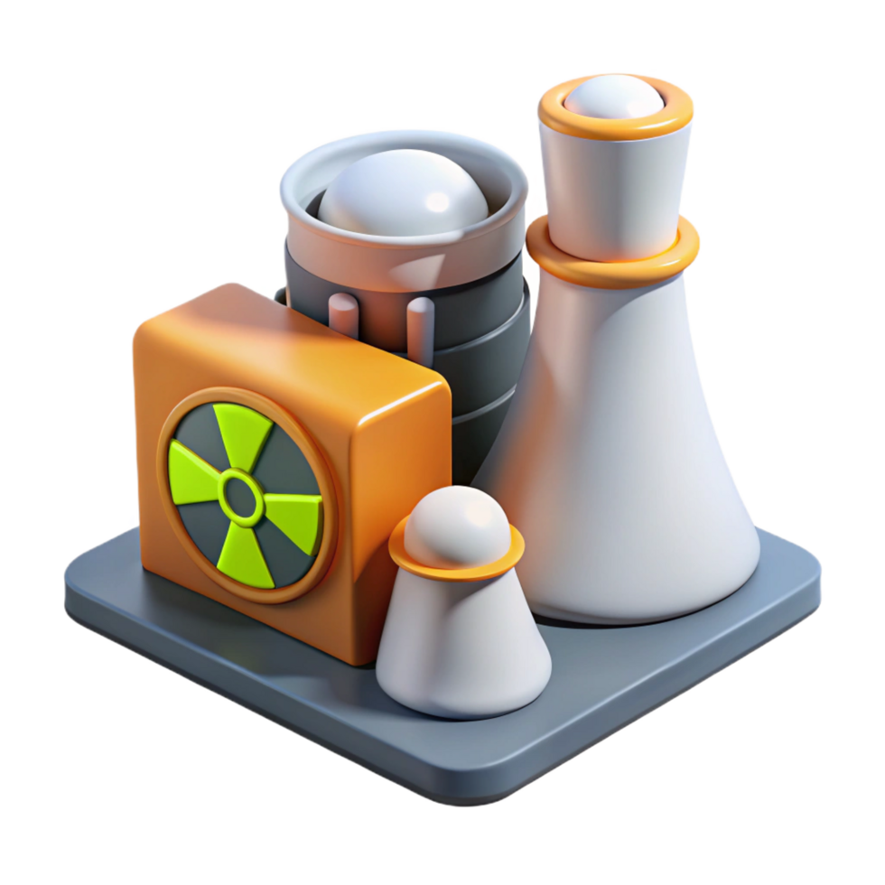 magnificent artistic A nuclear power plant generating electricity original png