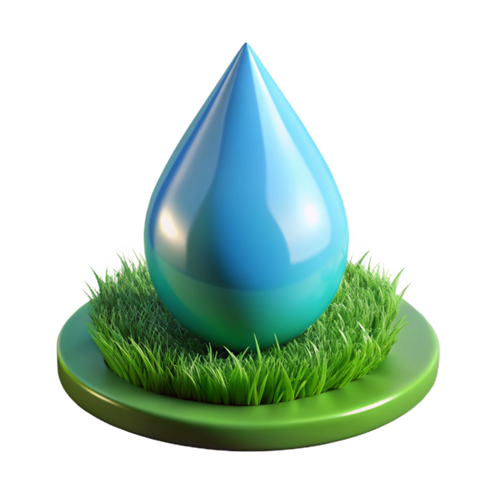 elegant rustic Large dewdrop on a green blade of grass detailed png