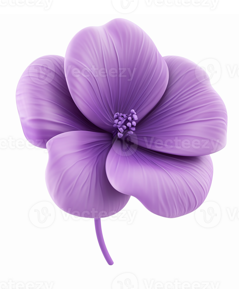 Vibrant Purple Hibiscus Flower Illustration with Elegant Petals and Delicate Details png