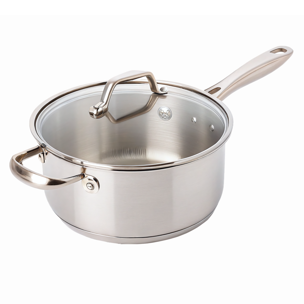 Stainless Steel Cooking Pot with Lid and Handle for Kitchen Use png