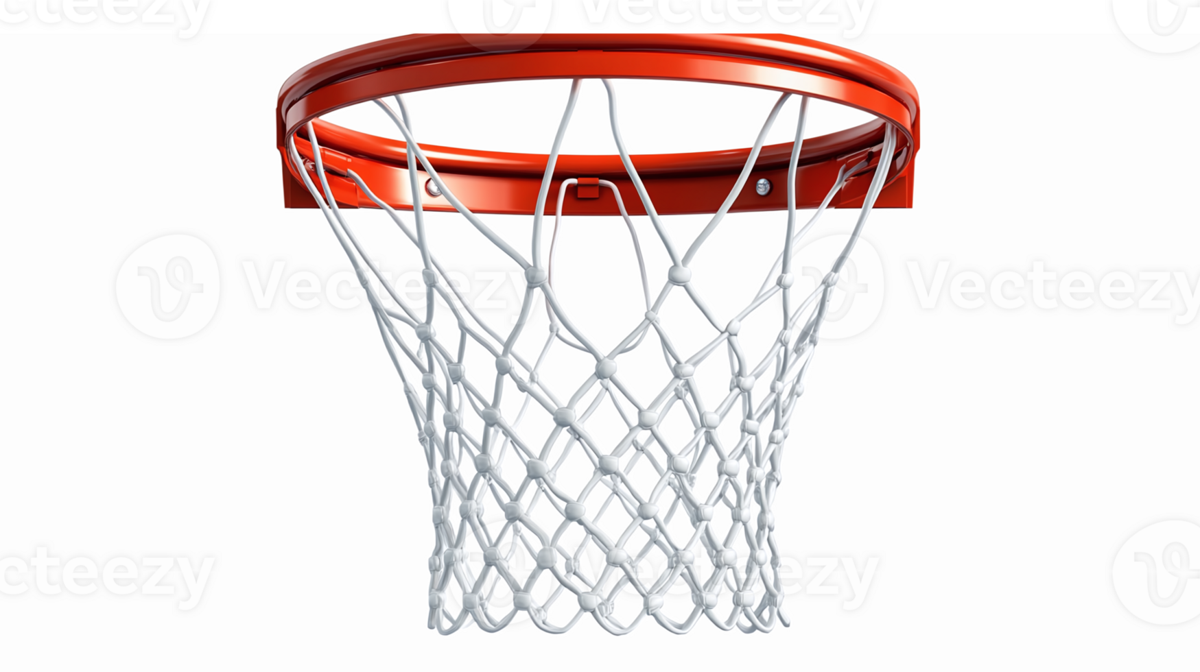 Realistic Basketball Hoop and Net Design with Transparent Background for Sports Graphics png