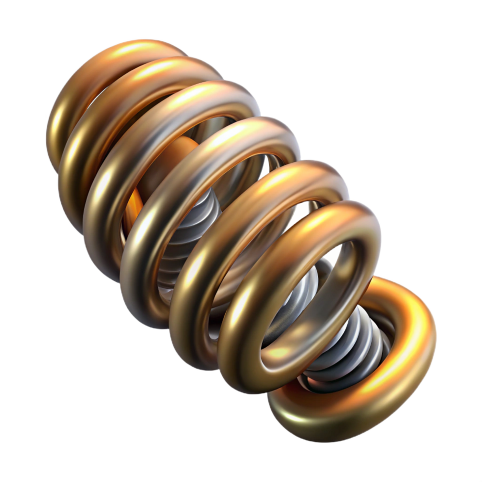 extraordinary traditional Steampunk spring with tightly coiled metal and ornate ends exclusive png