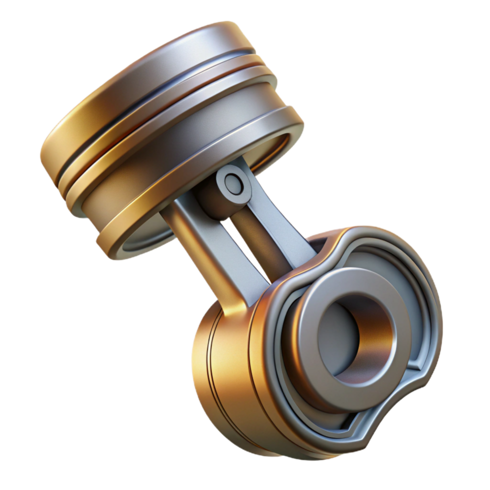 vibrant modern Steampunk piston with a cylindrical shaft and a connecting rod exclusive png