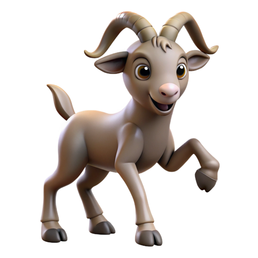 impressive modern Satyr, goat-legged creature, playful pose, 4K png