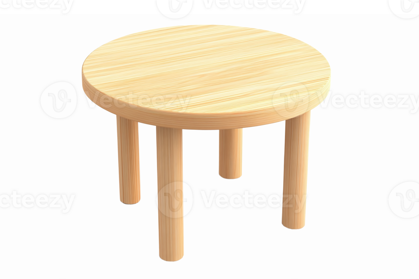 Elegant Round Wooden Table with Light Finish for Modern Home Decor and Furniture Design png