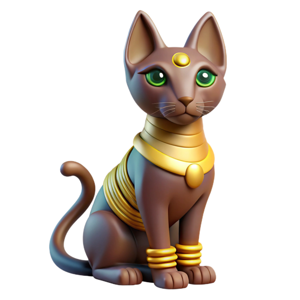 extraordinary rustic Bastet, Egyptian cat goddess, professional png