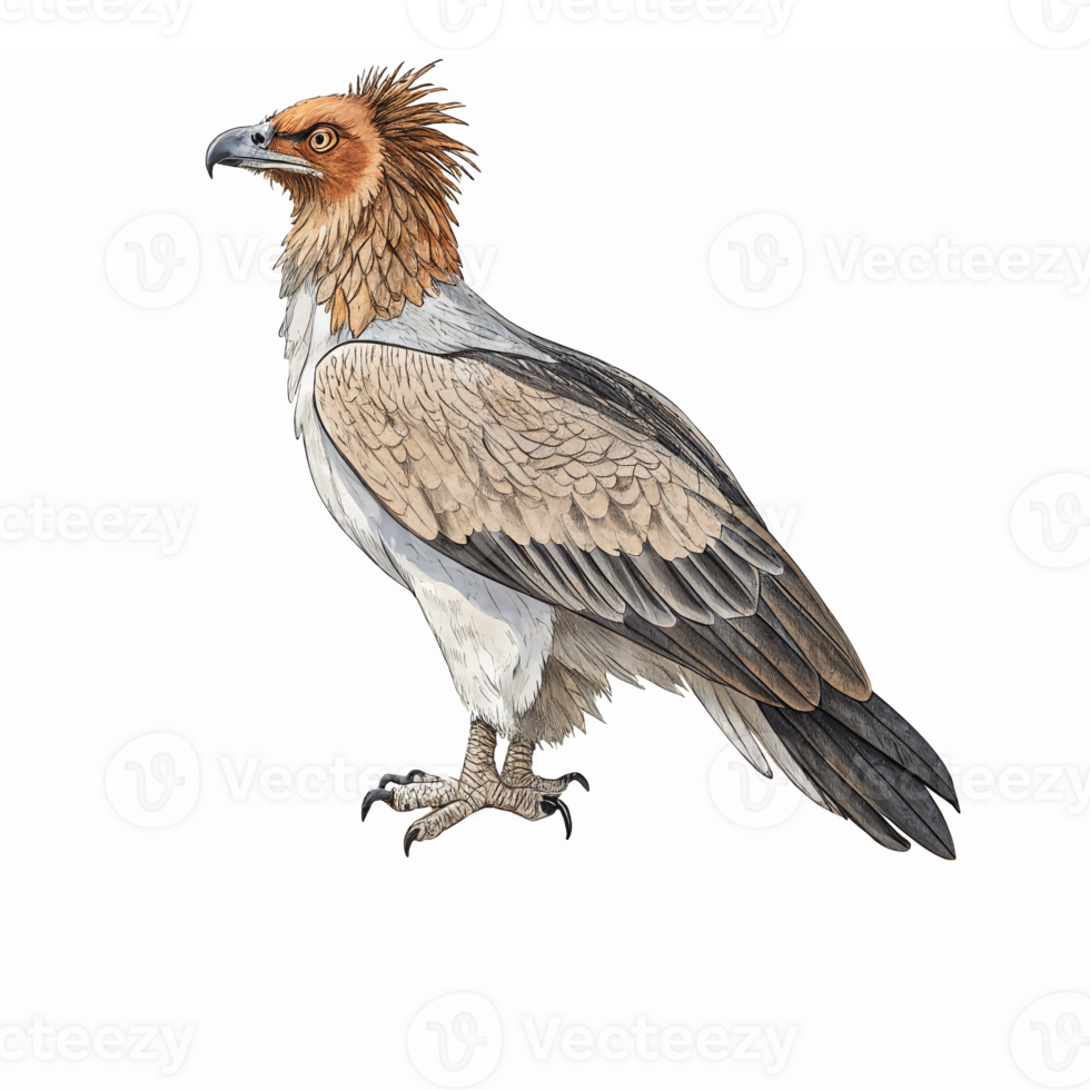 Majestic Eagle Figurative Illustration with Detailed Features on Transparent Background png
