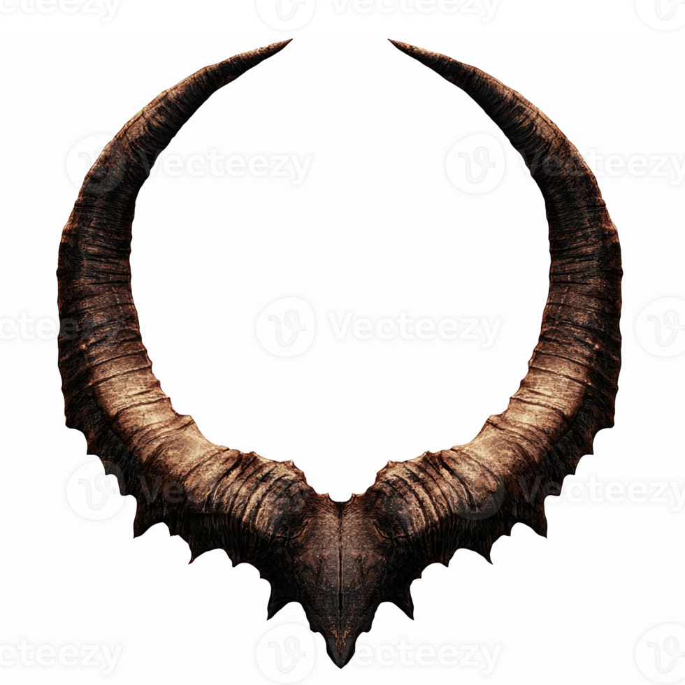 Intricate Horned Crest Symbolizing Strength and Power with Transparent Background png