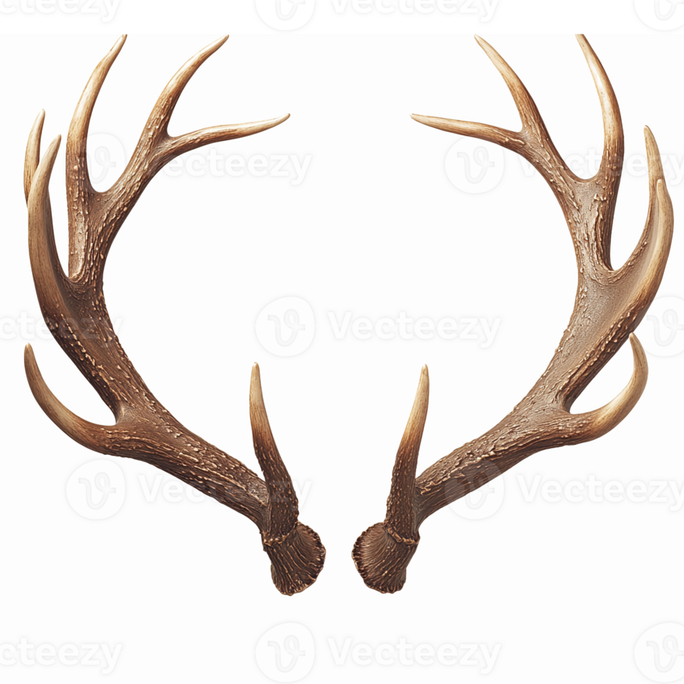 Realistic Brown Deer Antlers Isolated on Transparent Background for Wildlife and Hunting Designs png