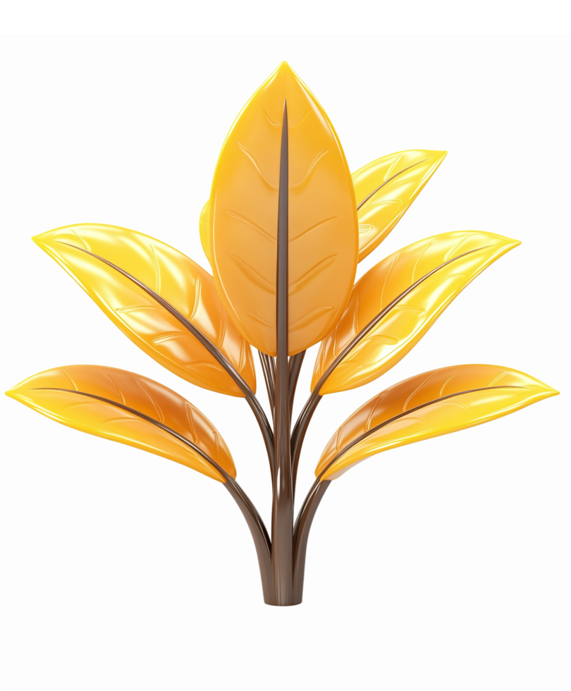 Vibrant Yellow Autumn Leaves on Elegant Branch Illustration for Nature and Fall Themes png